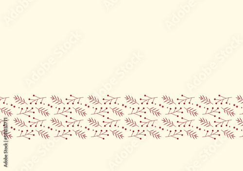 Christmas holly berry leaves pattern. Cute holly isolated on white background. Vector illustration.