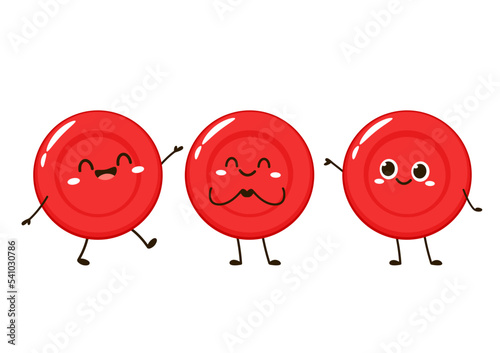 Red blood cell character design. Red blood cell vector. free space for text.