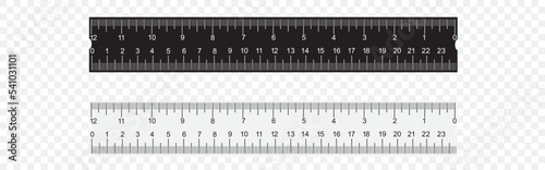 Inch and metric rulers. Centimeters and inches measuring scale cm metrics indicator
