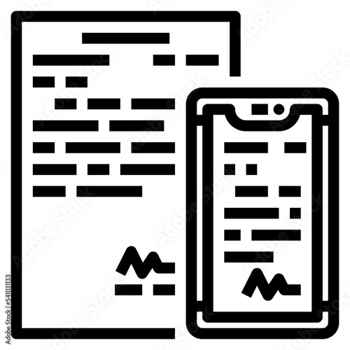 digital signature line icon