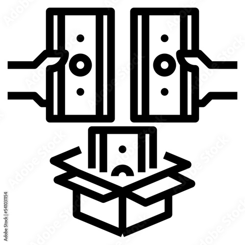 crowd funding line icon