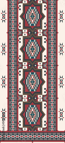 Ethnic dress, shirts pattern. Ethnic neckline embroidery pattern. Vector ethnic oriental geometric neckline vintage red color pattern. Tribal art shirts fashion. Neck embroidery border ornaments.