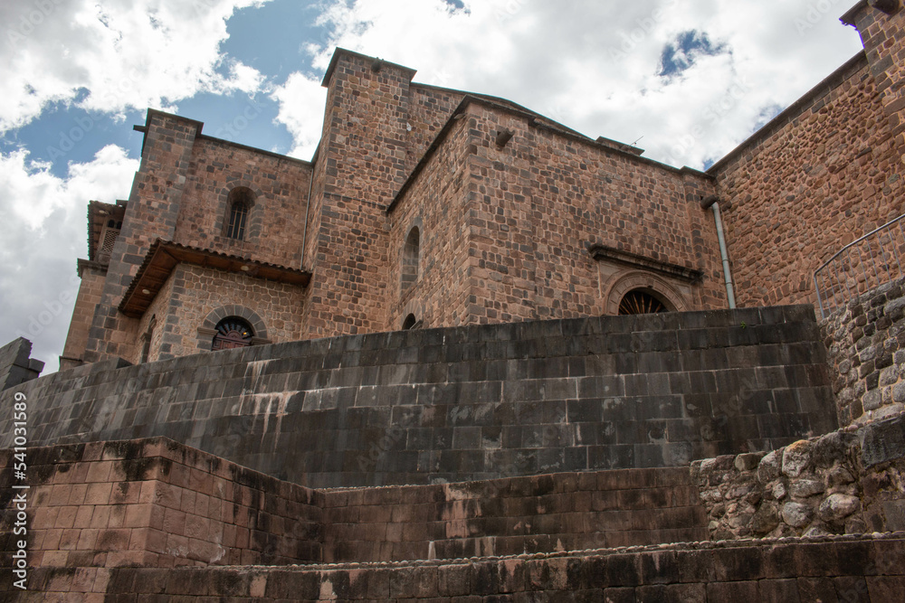 Exterior façade of Qorikancha, Church and Convent of Santo Domingo de Guzmán in Cusco. 
