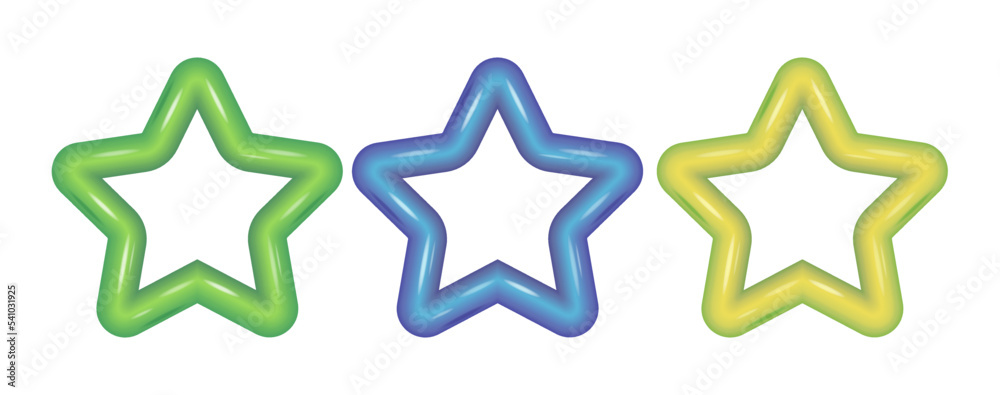 3D illustration. A star icon highlighted on a white background. Symbol. 3D illustration. A star icon highlighted on a white background. Symbol.