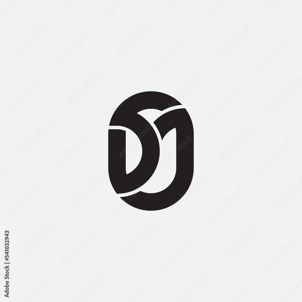 Initial letter SJ monogram logo design. Initial letter SJ monogram logo design.