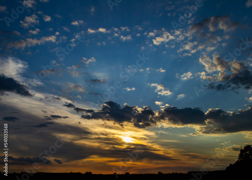 sunset over the city