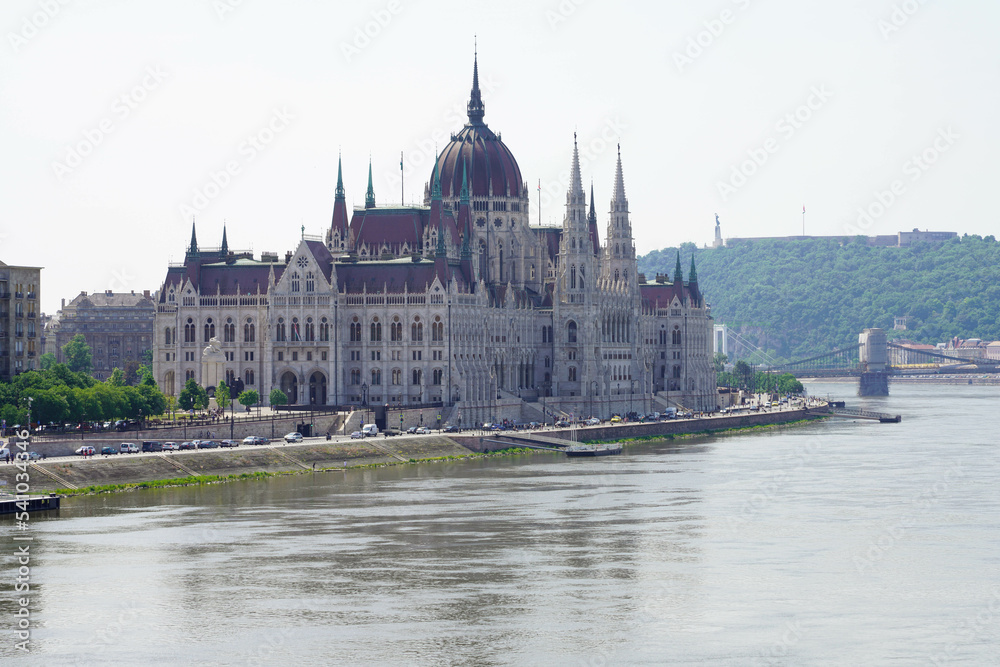Hungarian Parliament Building on Danube River, Budapest, Hungary