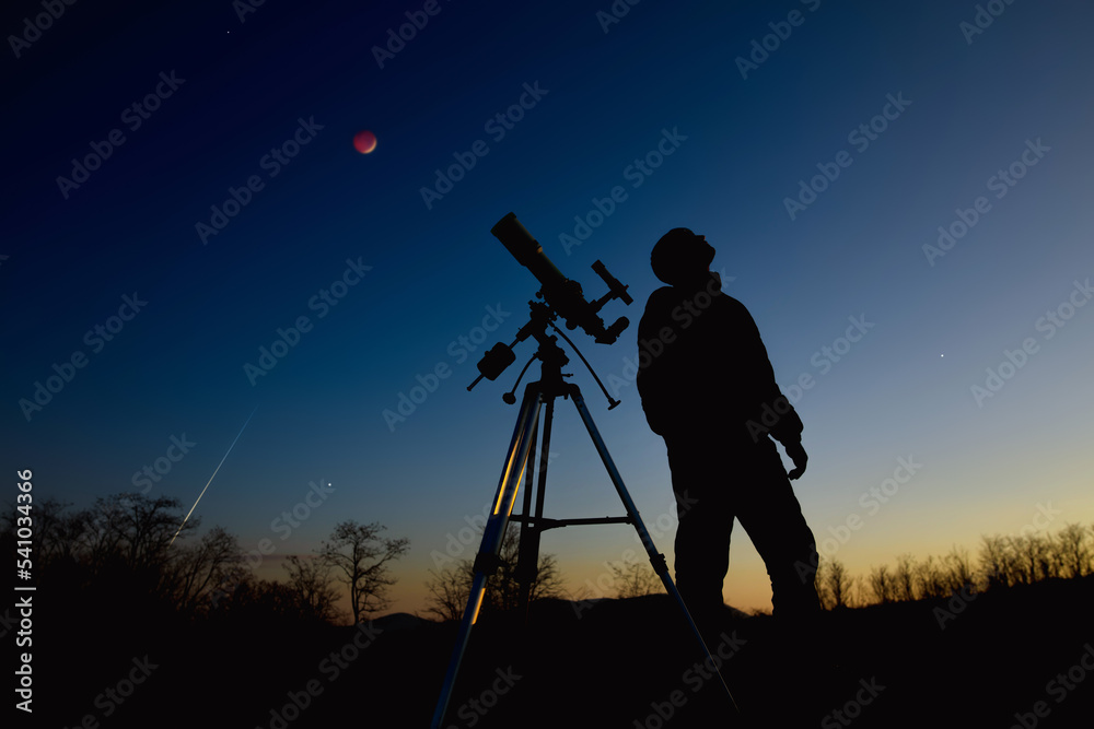 Astronomical telescope and equipment for observing stars, Milky way, Moon and planets. Astronomical telescope and equipment for observing stars, Milky way, Moon and planets.