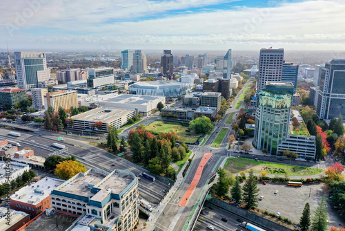 Photography A photo taken from above Sacramento California near the Capitol