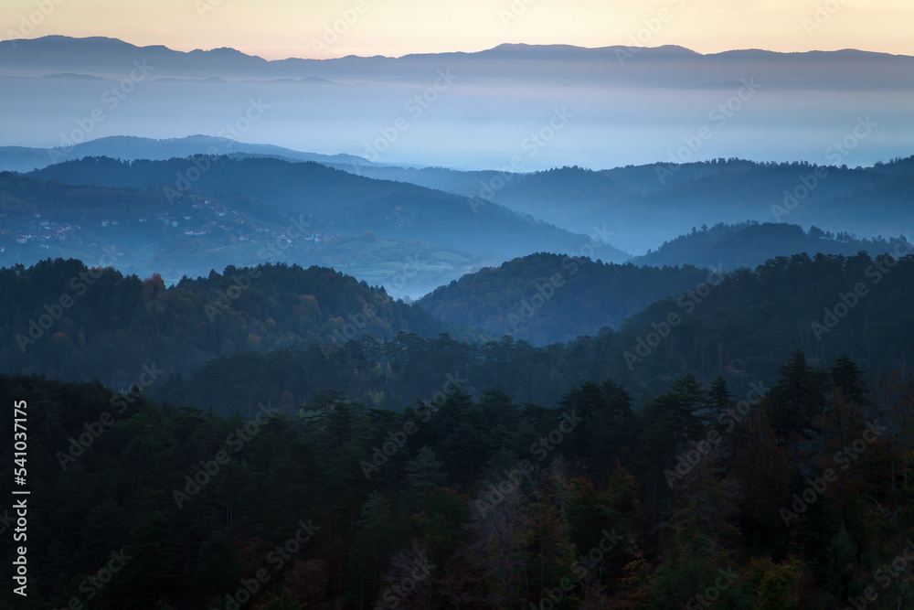 sunrise in the mountains