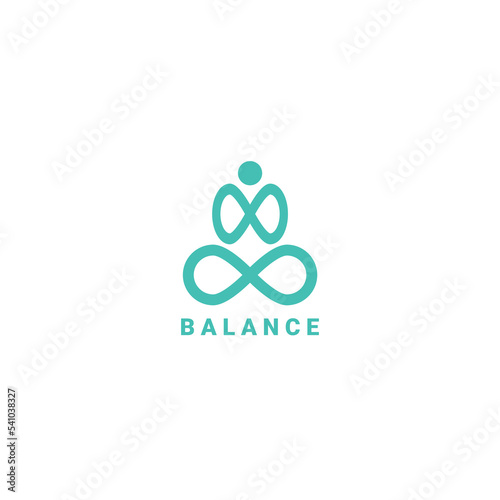 Abstract geometric logotype linear icon yoga person balance