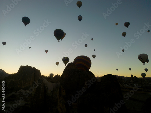festival of balloons in cappadocia, tourism service, popular concept in touristic region and geography