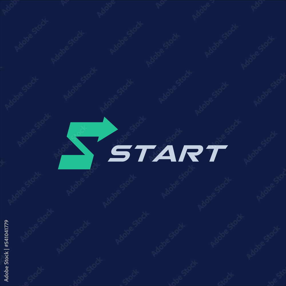 Initial S and arrow move forward for logo start Initial S and arrow move forward for logo start