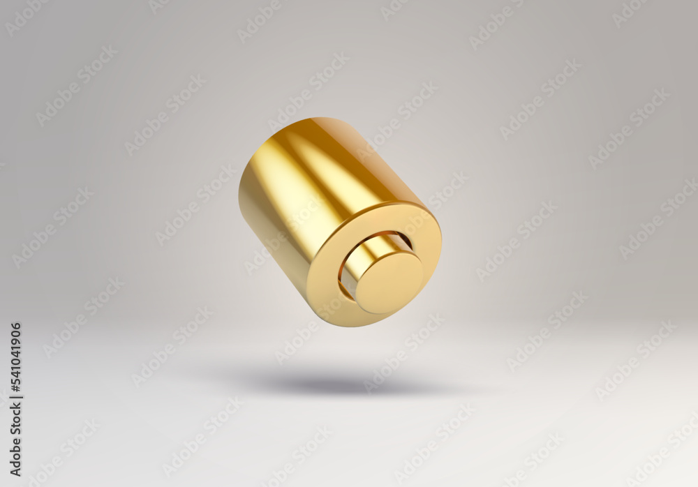3D vector element or simple isolated golden shape 3D vector element or simple isolated golden shape