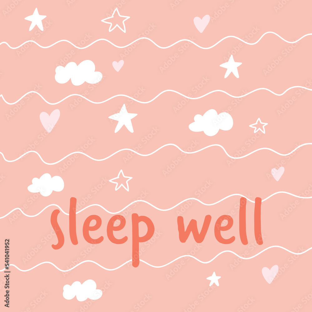 cute card sweet dreams, good night. sleep well