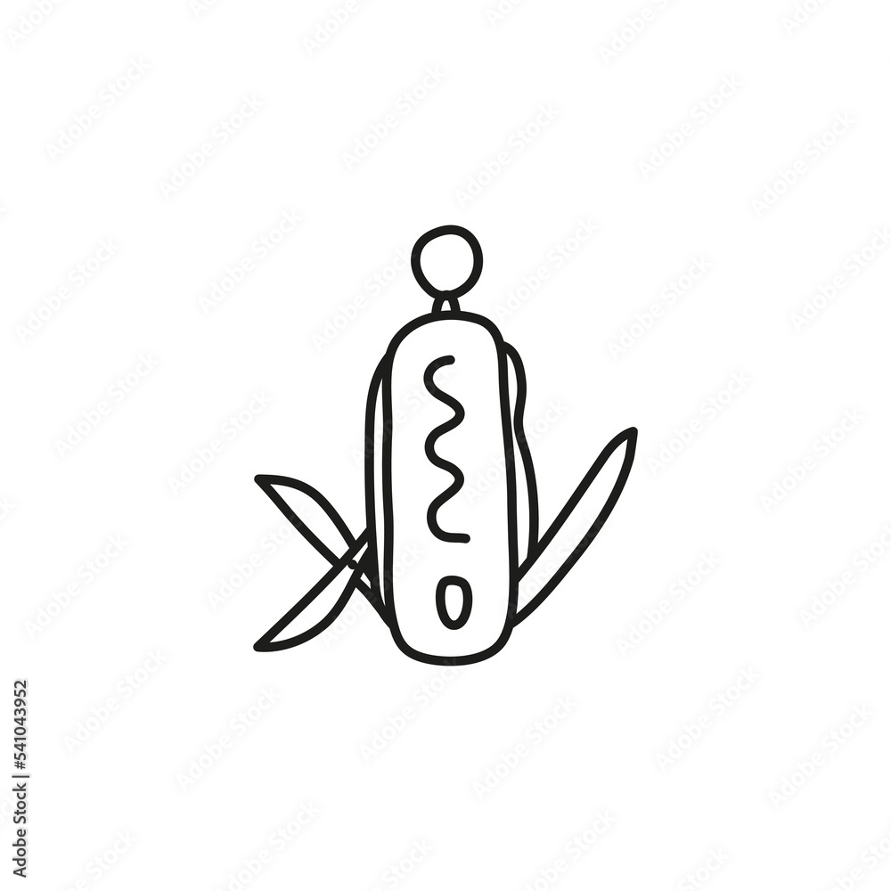Doodle pocket jackknife icon.