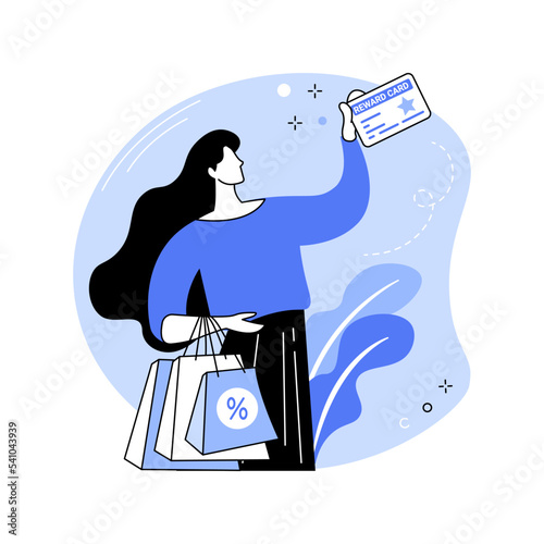 Customer reward card isolated cartoon vector illustrations.