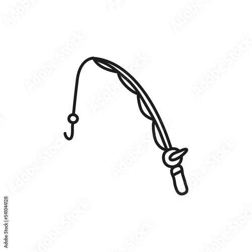 Doodle fishing rod icon.