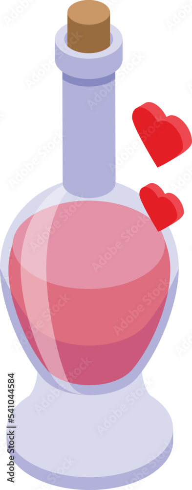 Cupid flask icon isometric vector. Love heart. Valentine cute