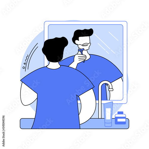 Regular shaving isolated cartoon vector illustrations.