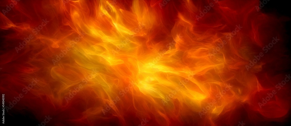 A Red And Yellow Fire With A Black Background, Dreamy Graphic Resource Abstract Texture Concept Background Wallpaper. Graphic Resource Overlay.