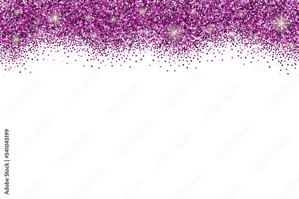 Fototapeta premium White background with violet glitter sparkles.