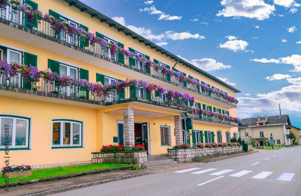 Village of Gosau with its wooden houses