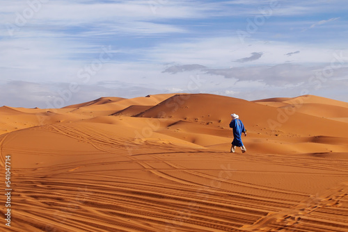 Peaceful view of beautiful Sand dunes of the Sahara desert  Morocco