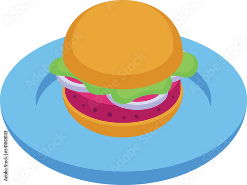 Australian burger icon isometric vector. Meat food. Salad menu