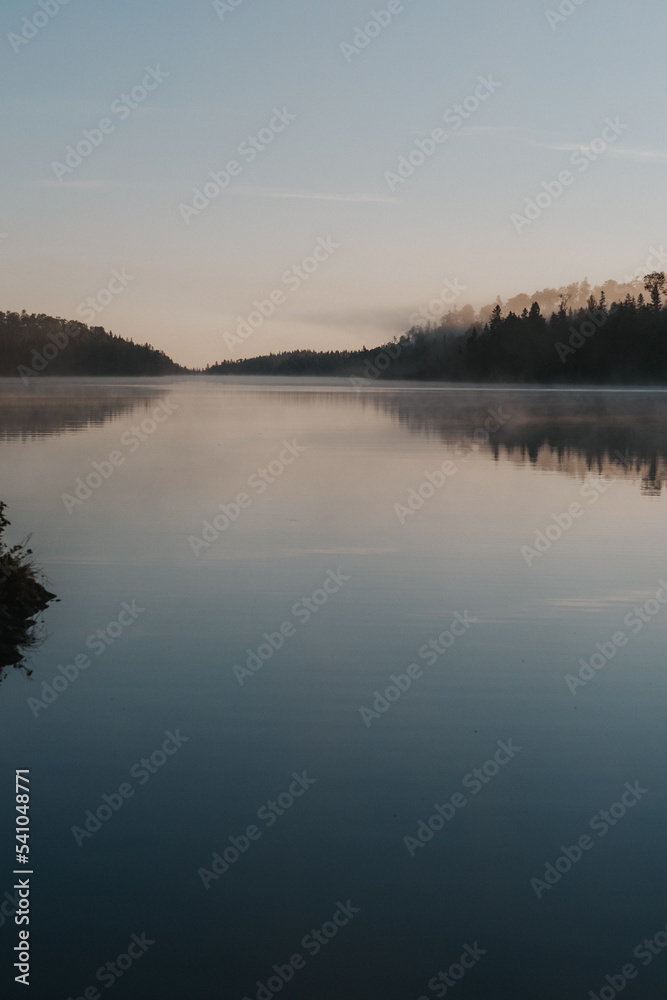 Fototapeta premium Foggy morning lake