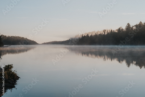Foggy morning lake © mindrei