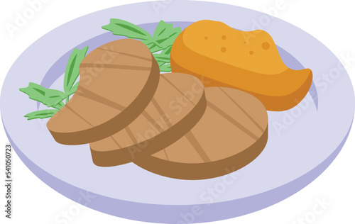 Snack bread icon isometric vector. Cuisine food. Mustard food