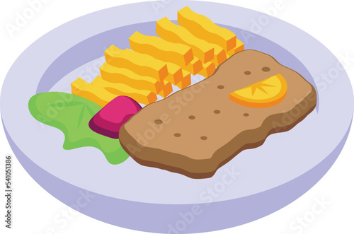 Bbq meat icon isometric vector. Austrian food. Cuisine menu