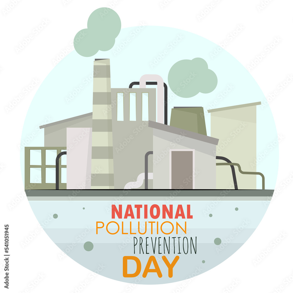 Naklejka premium Environmental and water pollution from factory