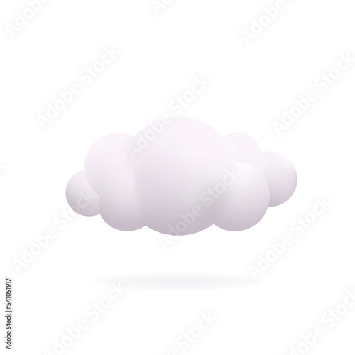 White 3d cloud isolated on a blue background. Render soft round cartoon fluffy cloud icon in the blue sky. 3d geometric shape vector illustration © Irina