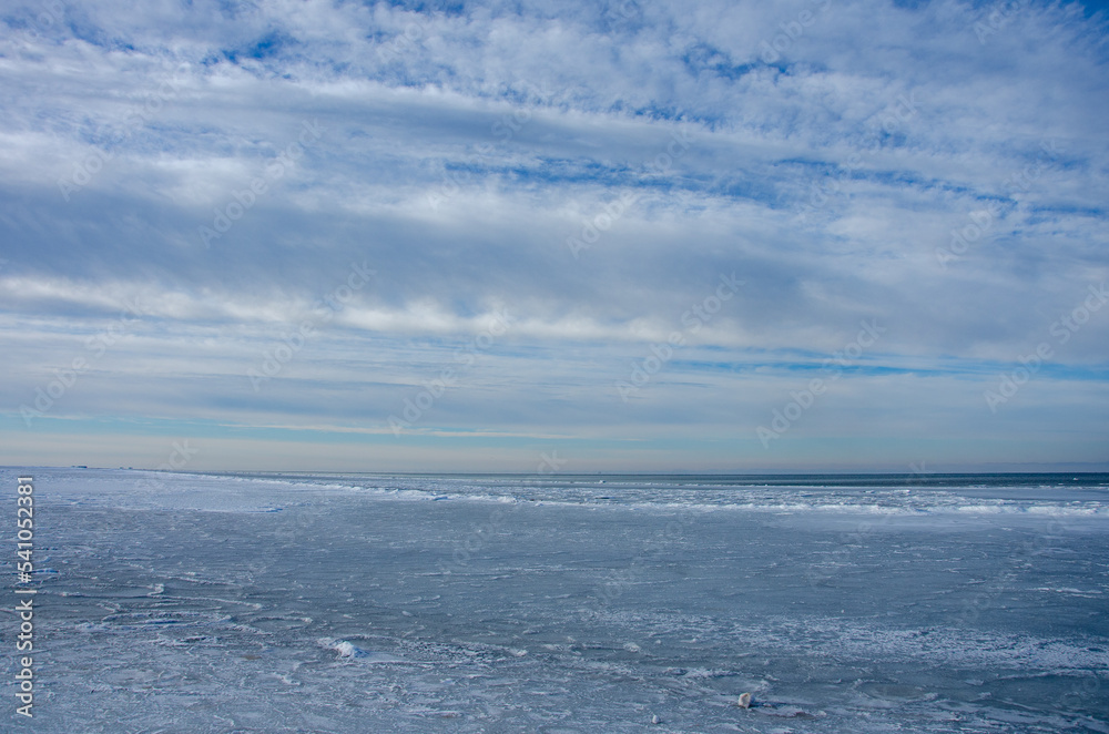 clouds over the frozen sea