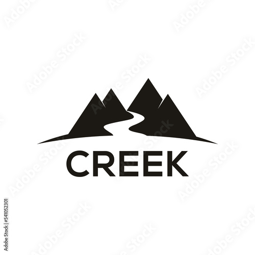 Simple Creek Logo Design Template in Black