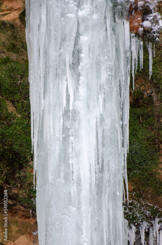 frozen waterfall in winter