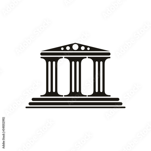 Simple three pillars Silhouette Artonery Law Logo Design template 