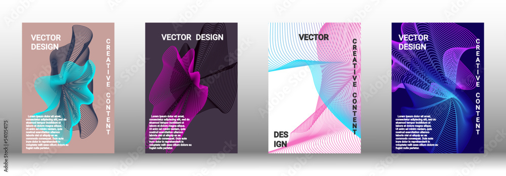 A set of modern abstract covers with abstract gradient linear waves.