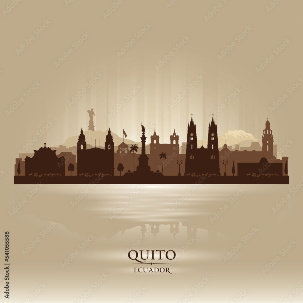Obraz premium Quito Ecuador city skyline vector silhouette