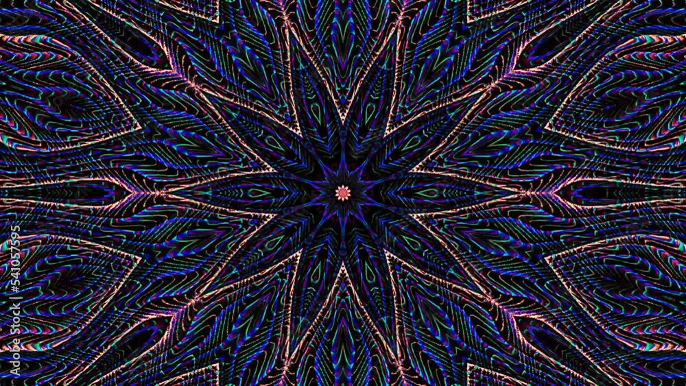Abstract kaleidoscope shining beautifully, twinkling shining set in colorful round lines in the middle, smooth motion shining brightly for background Abstract kaleidoscope shining beautifully, twinkling shining set in colorful round lines in the middle, smooth motion shining brightly for background