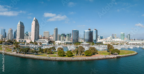 Panorama aerial view of San Diego skyline and Waterfront. Beautiful skyline of San Diego. photo