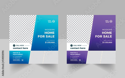 Real Estate Social Media Post And Web Banner