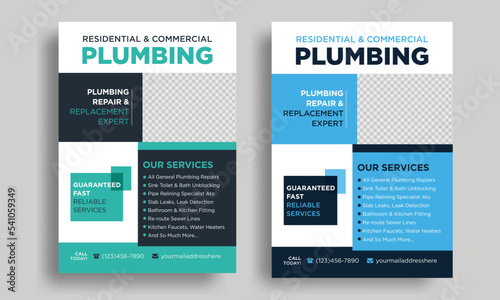 creative Plumbing  service Flyer Template, plumber advertisement flyer, Plumbing  contractor flyer
