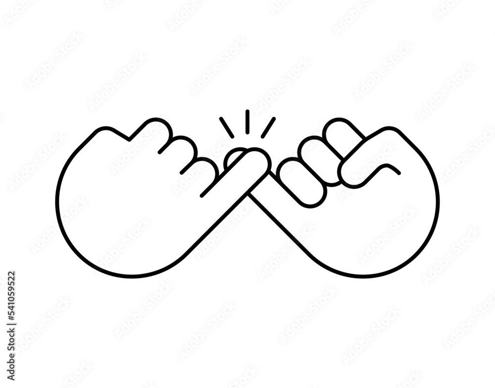 Pinky promise line icon finger vector trustworthy swear cooperation friendship. Pinky promise emoji. Pinky promise line icon finger vector trustworthy swear cooperation friendship. Pinky promise emoji.