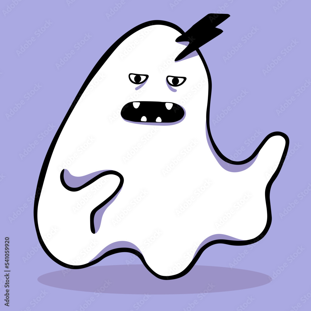 Fototapeta premium vector cute minimalistic ghosts set