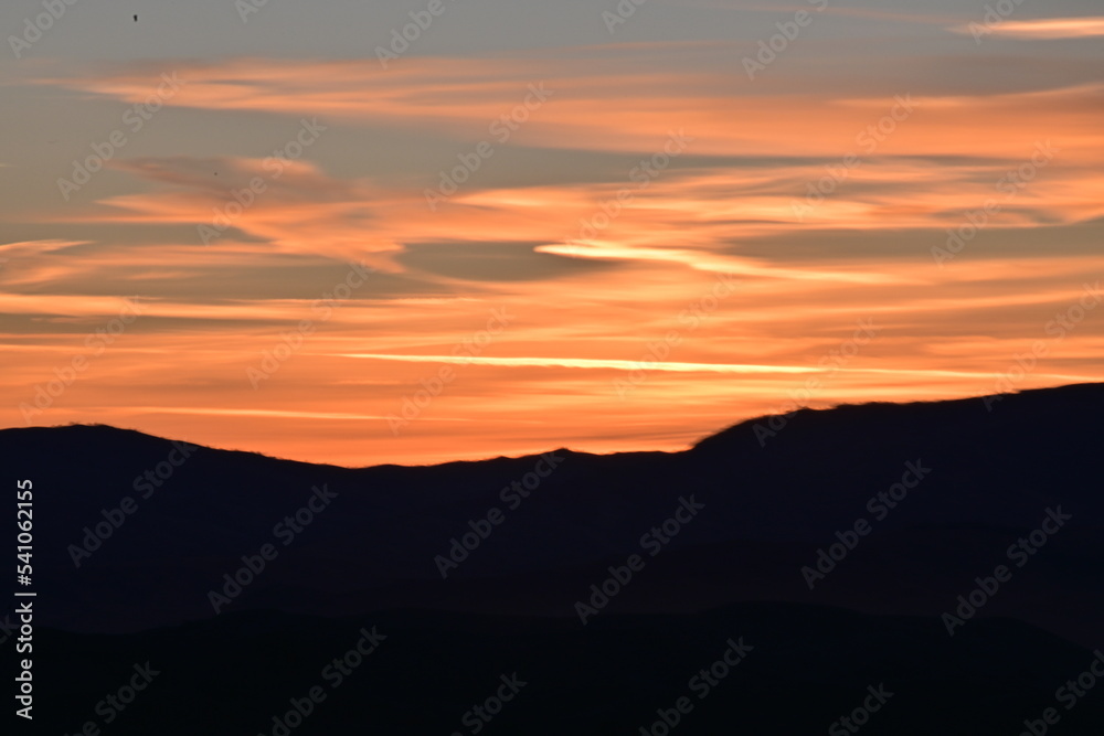 sunset in the mountains