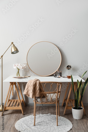 Interior of light room with...