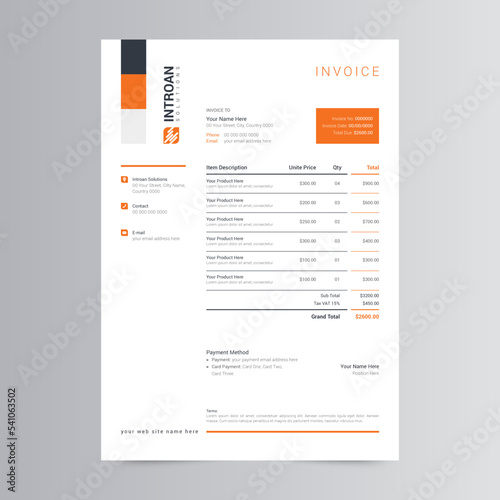 Clean and Modern Invoice Template